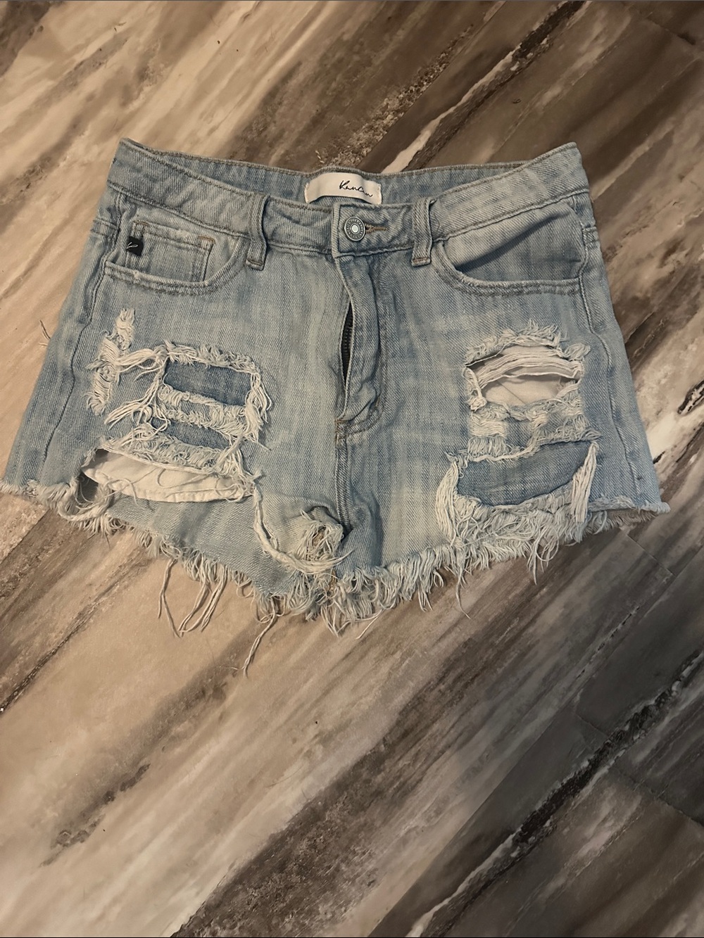 KanCan Light Blue Distressed Denim Cutoff Shorts